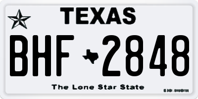TX license plate BHF2848