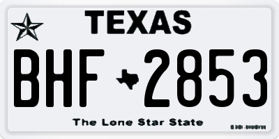 TX license plate BHF2853