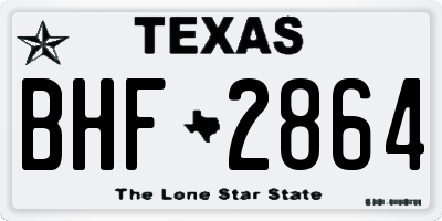 TX license plate BHF2864