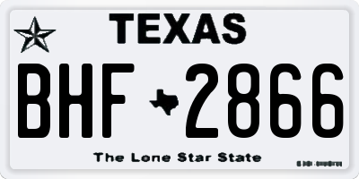 TX license plate BHF2866