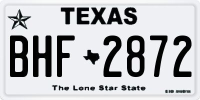 TX license plate BHF2872