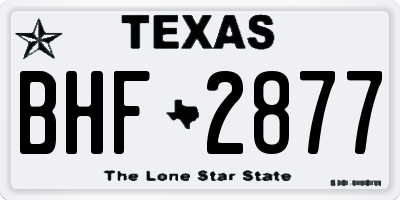 TX license plate BHF2877