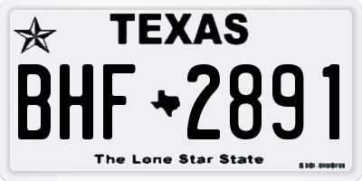 TX license plate BHF2891