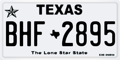 TX license plate BHF2895