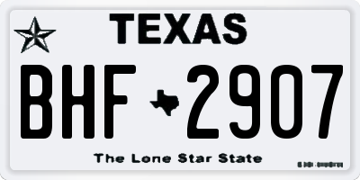 TX license plate BHF2907