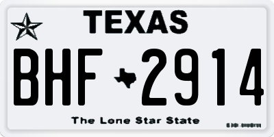 TX license plate BHF2914
