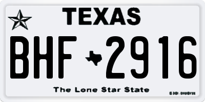 TX license plate BHF2916