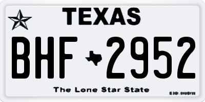TX license plate BHF2952