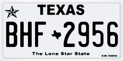 TX license plate BHF2956