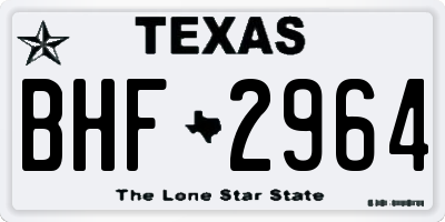 TX license plate BHF2964