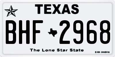 TX license plate BHF2968