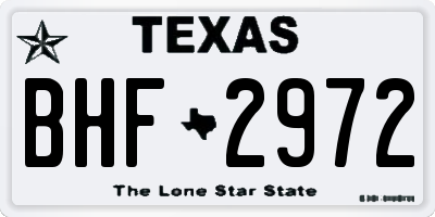 TX license plate BHF2972