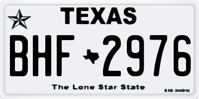TX license plate BHF2976