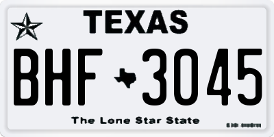 TX license plate BHF3045