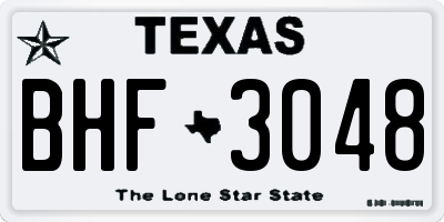 TX license plate BHF3048