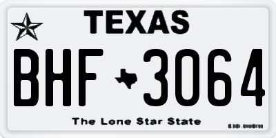 TX license plate BHF3064