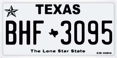 TX license plate BHF3095