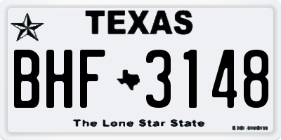 TX license plate BHF3148