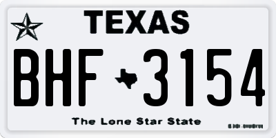 TX license plate BHF3154