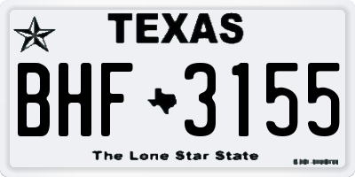 TX license plate BHF3155