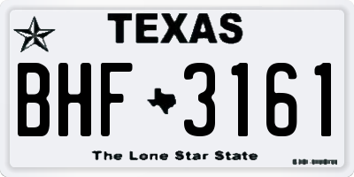 TX license plate BHF3161