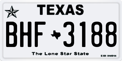 TX license plate BHF3188