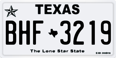 TX license plate BHF3219