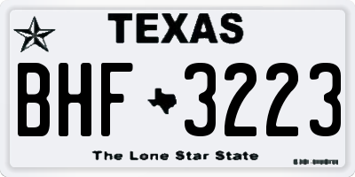 TX license plate BHF3223