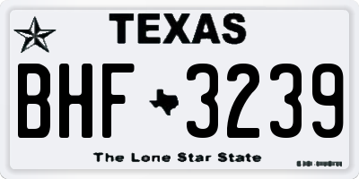 TX license plate BHF3239