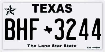 TX license plate BHF3244