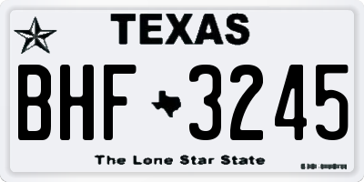 TX license plate BHF3245