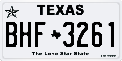 TX license plate BHF3261