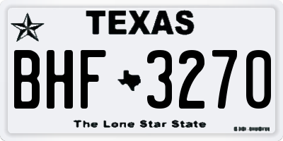 TX license plate BHF3270