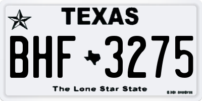 TX license plate BHF3275