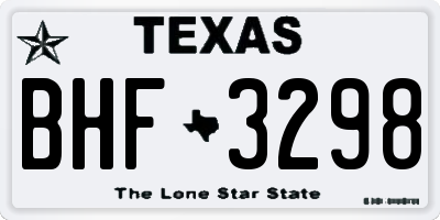 TX license plate BHF3298