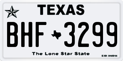 TX license plate BHF3299
