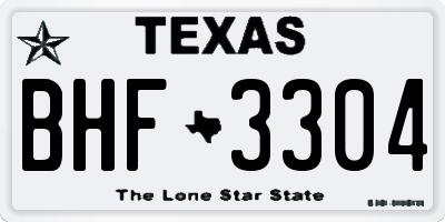TX license plate BHF3304