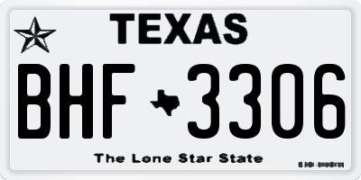 TX license plate BHF3306