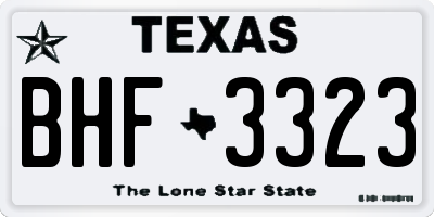 TX license plate BHF3323
