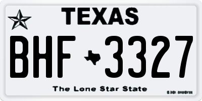 TX license plate BHF3327