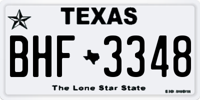 TX license plate BHF3348