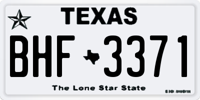 TX license plate BHF3371