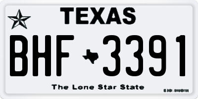 TX license plate BHF3391