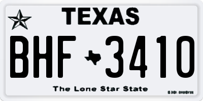 TX license plate BHF3410