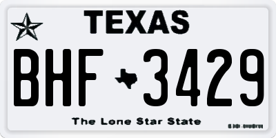 TX license plate BHF3429