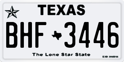 TX license plate BHF3446