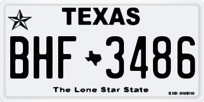 TX license plate BHF3486