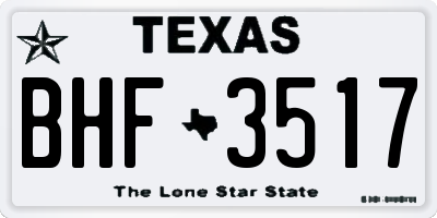 TX license plate BHF3517