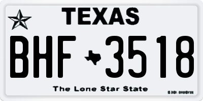 TX license plate BHF3518