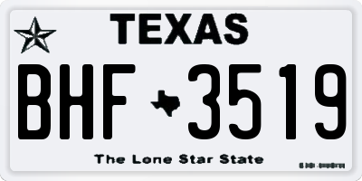 TX license plate BHF3519